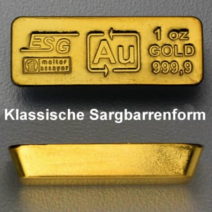Goldbarren 1oz Au ESG (klassischer Sargbarren) - Miniaturansicht 3