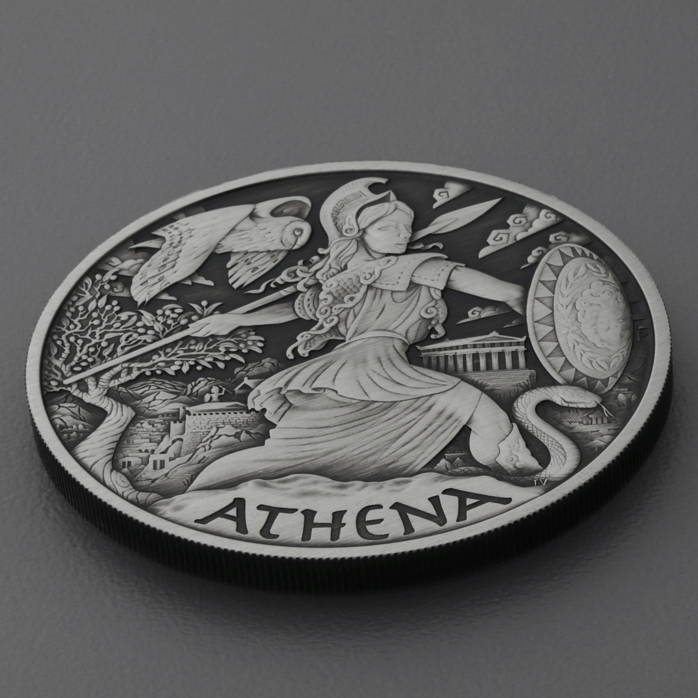 Silbermünze 5oz "Athena" 2022 (AF) Gods of Olympus (Tuvalu) - Detailansicht 2