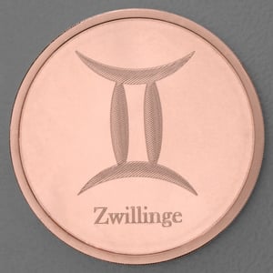 Kupfermedaille "Sternzeichen Zwillinge" Gravurmedaille - Hauptansicht