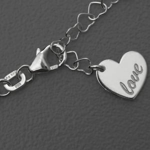Silber-Fußkette 925er "Herz LOVE" (Sterling) - Hauptansicht