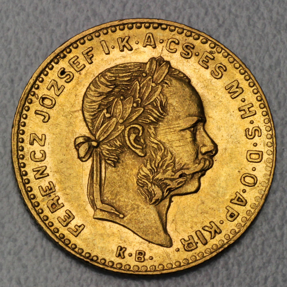Goldmünze 4 Florin "Wappen" (Österreich/Ungarn) - Hauptansicht