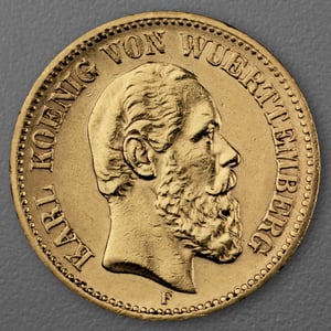 Goldmünze 20 Mark "Karl" 1876-F J.293 (Württemberg) - Hauptansicht