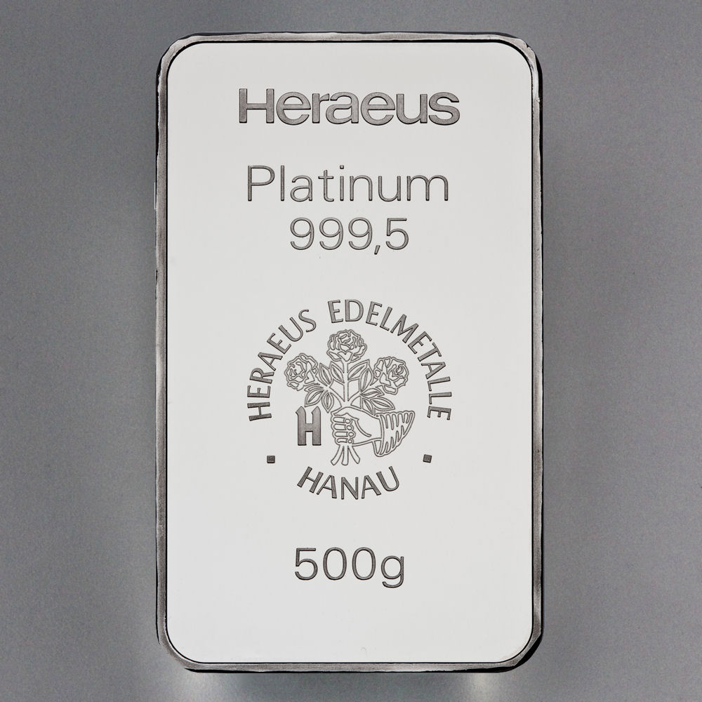 Platinbarren 500g HERAEUS (999,5 Pt) - Hauptansicht