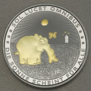 Silbermünze 1oz "Sol Lucet Omnibus" 2021 (vergoldet) Ottifanten – Sunnyfant diff. (Tuvalu) - Hauptansicht