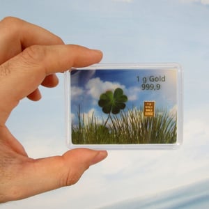 Goldbarren 1g "Viel Glück/Kleeblatt" (Flip) - Miniaturansicht 3