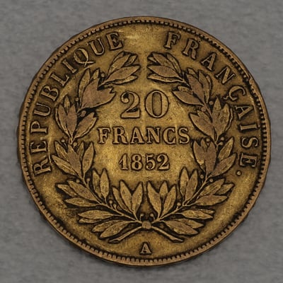 Goldmünze 20 Francs "Louis-Napoleon Bonaparte" 1852 (Frankreich) - Miniaturansicht 2