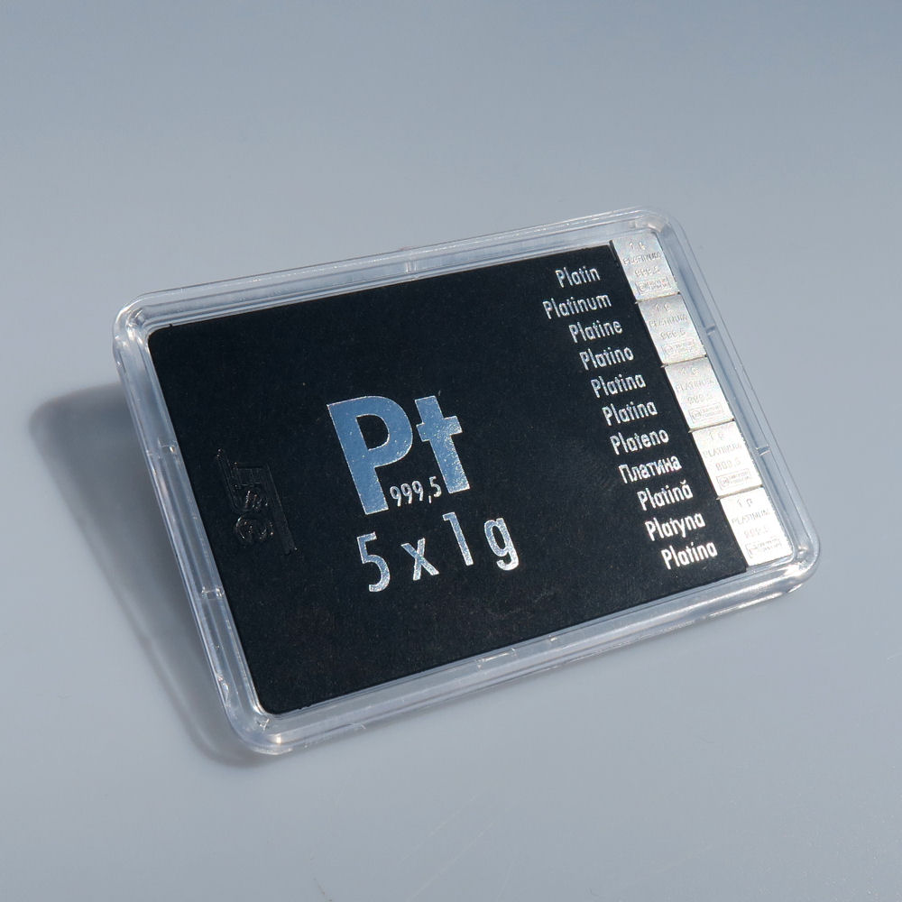 Platintafel (5x 1g Feinplatin) "CombiBar" - Detailansicht 1