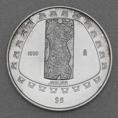 Silbermünze 1oz "Jaguar" 1998 Präkolumbische Kulturen – Tolteken (Mexiko) - Miniaturansicht 1