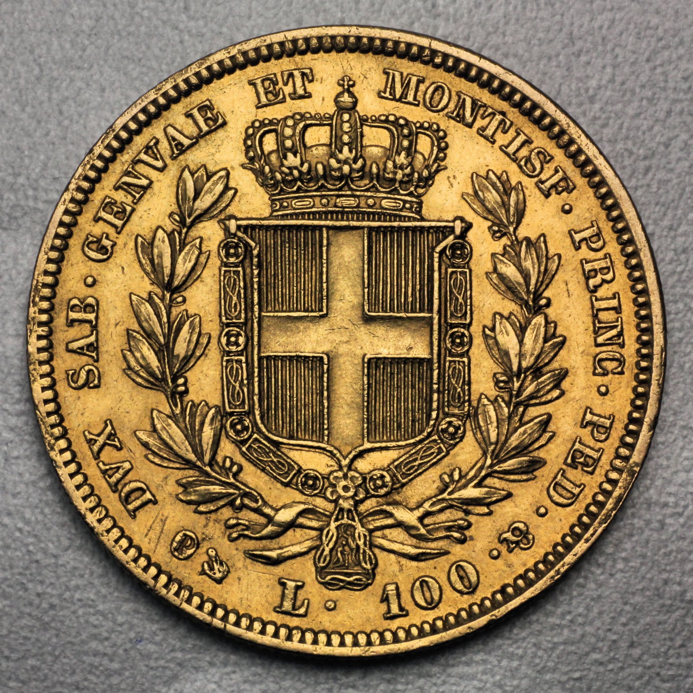 Goldmünze 100 Lire "Karl Albert-Sardinien" (Italien) - Detailansicht 1