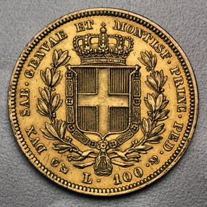 Goldmünze 100 Lire "Karl Albert-Sardinien" (Italien) - Miniaturansicht 2