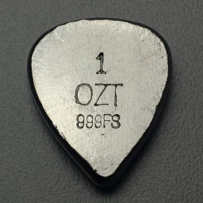 Silber 3-D Barren "Plektrum" 1oz, gegossen - Miniaturansicht 2