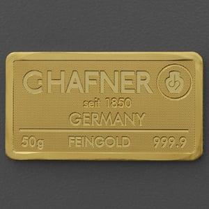 Goldbarren 50g C.HAFNER - "Resale" - Hauptansicht