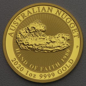 Goldmünze 1oz "Australian Nugget" 2020 Hand of Faith 1980 (Australien) - Hauptansicht