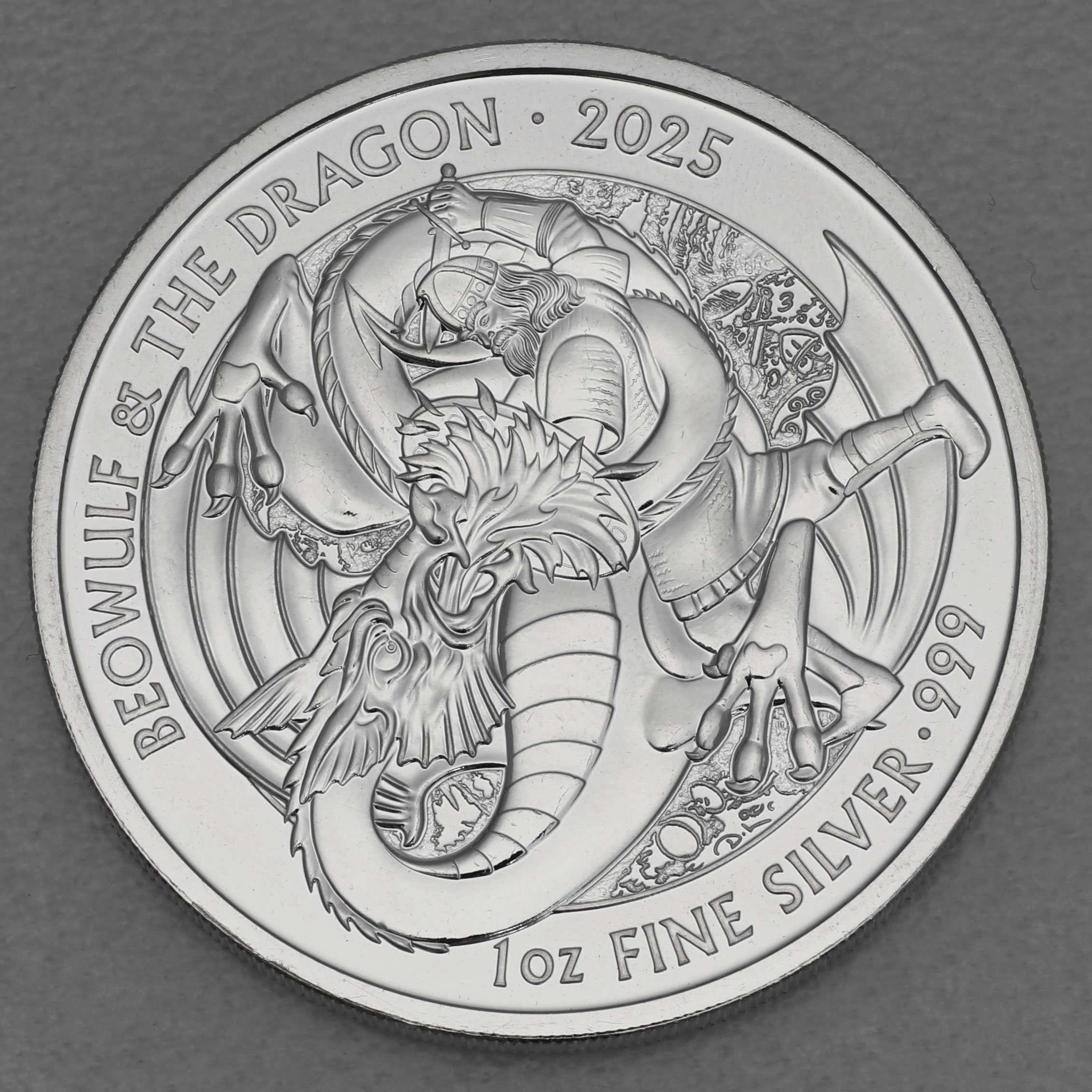 Silbermünze 1oz "Beowulf & Dragon" 2025 Myths and Legends (Großbritannien) - Hauptansicht