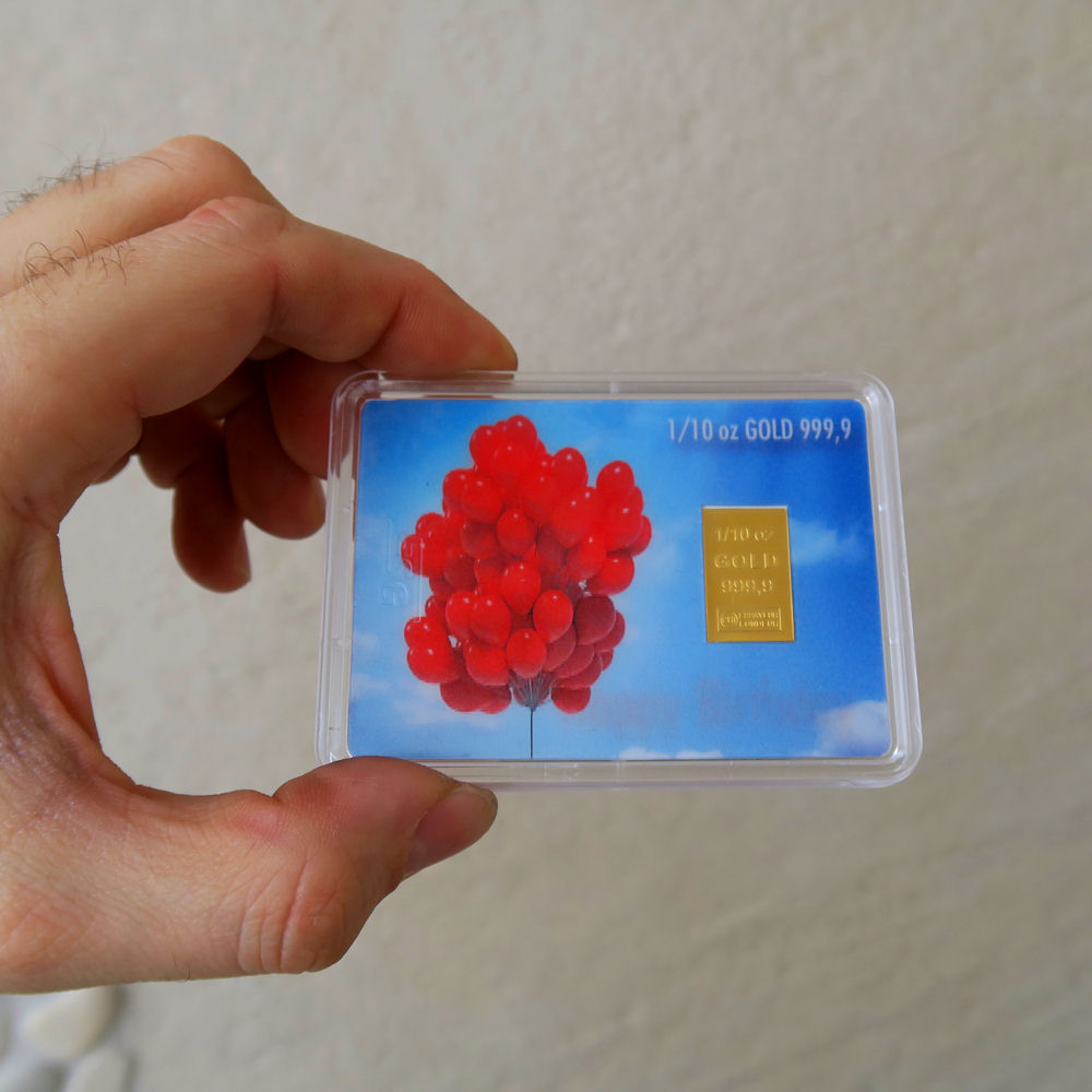 Goldbarren 1/10oz "Elefant/Happy Birthday" (Flip) - Detailansicht 1