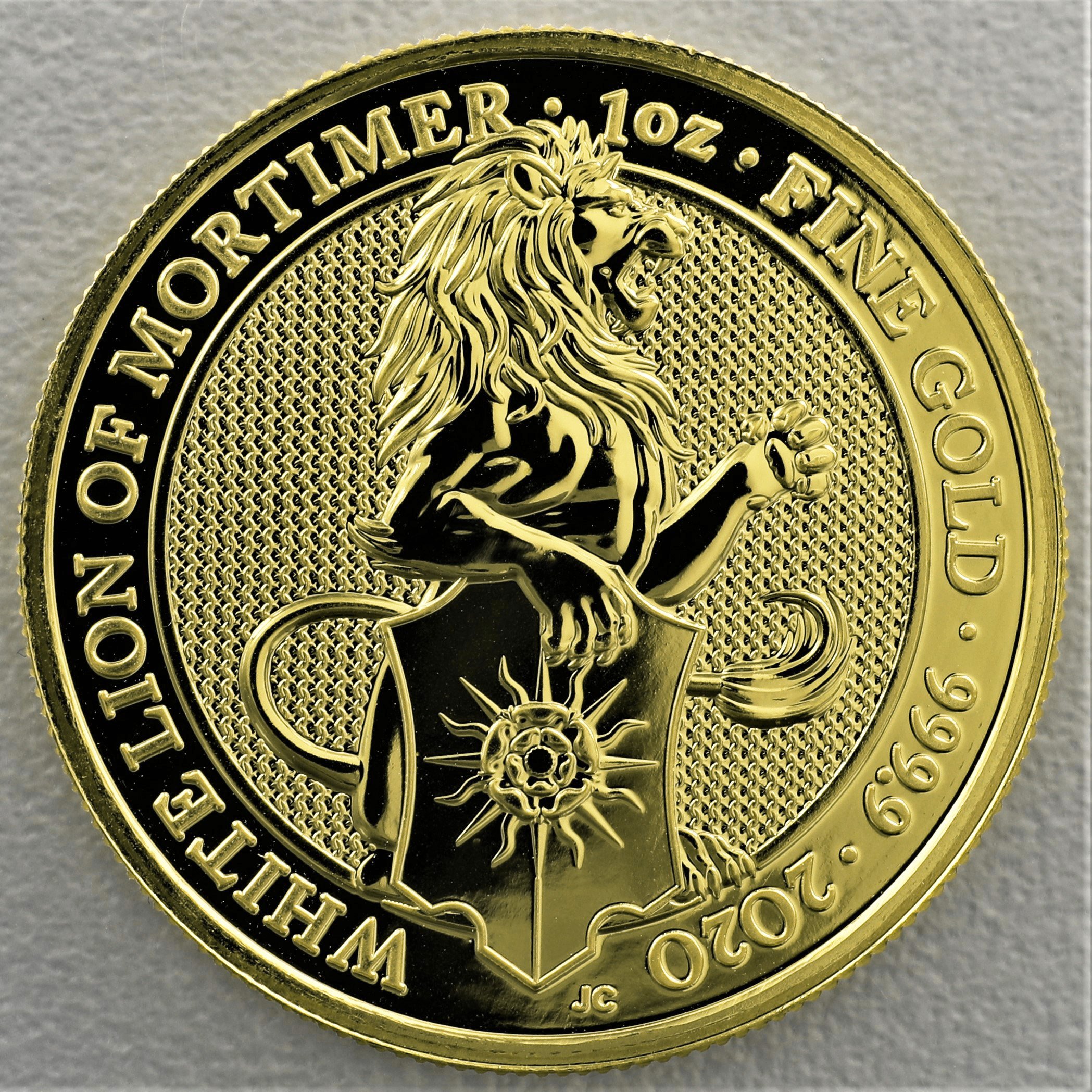 Goldmünze 1oz "White Lion of Mortimer" 2020 The Queen s Beasts (Großbritannien) - Hauptansicht
