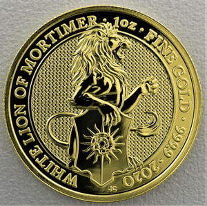 Goldmünze 1oz "White Lion of Mortimer" 2020 The Queen s Beasts (Großbritannien) - Hauptansicht