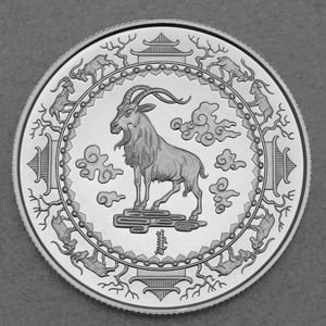 Silbermünze 1oz "Ziege" 2003 Lunar – Year of the Goat (Mongolei) - Miniaturansicht 1