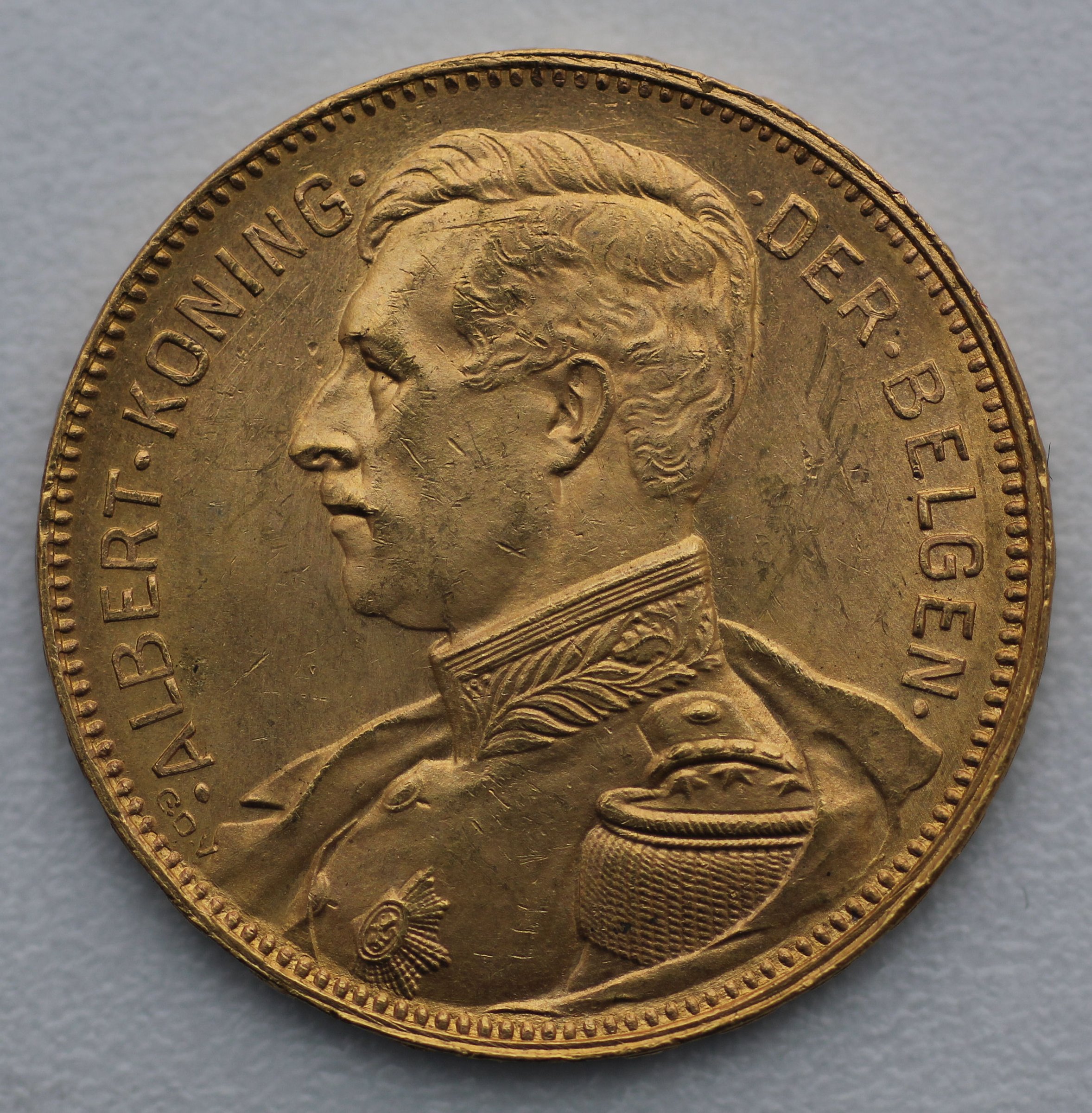 Goldmünze 20 Francs "Albert" (Belgien) - Hauptansicht