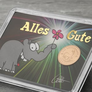 Goldmünze 1/10oz Krügerrand "Ottifant-Alles Gute" -Blümchen im Rüssel- (Südafrika) - Miniaturansicht 4