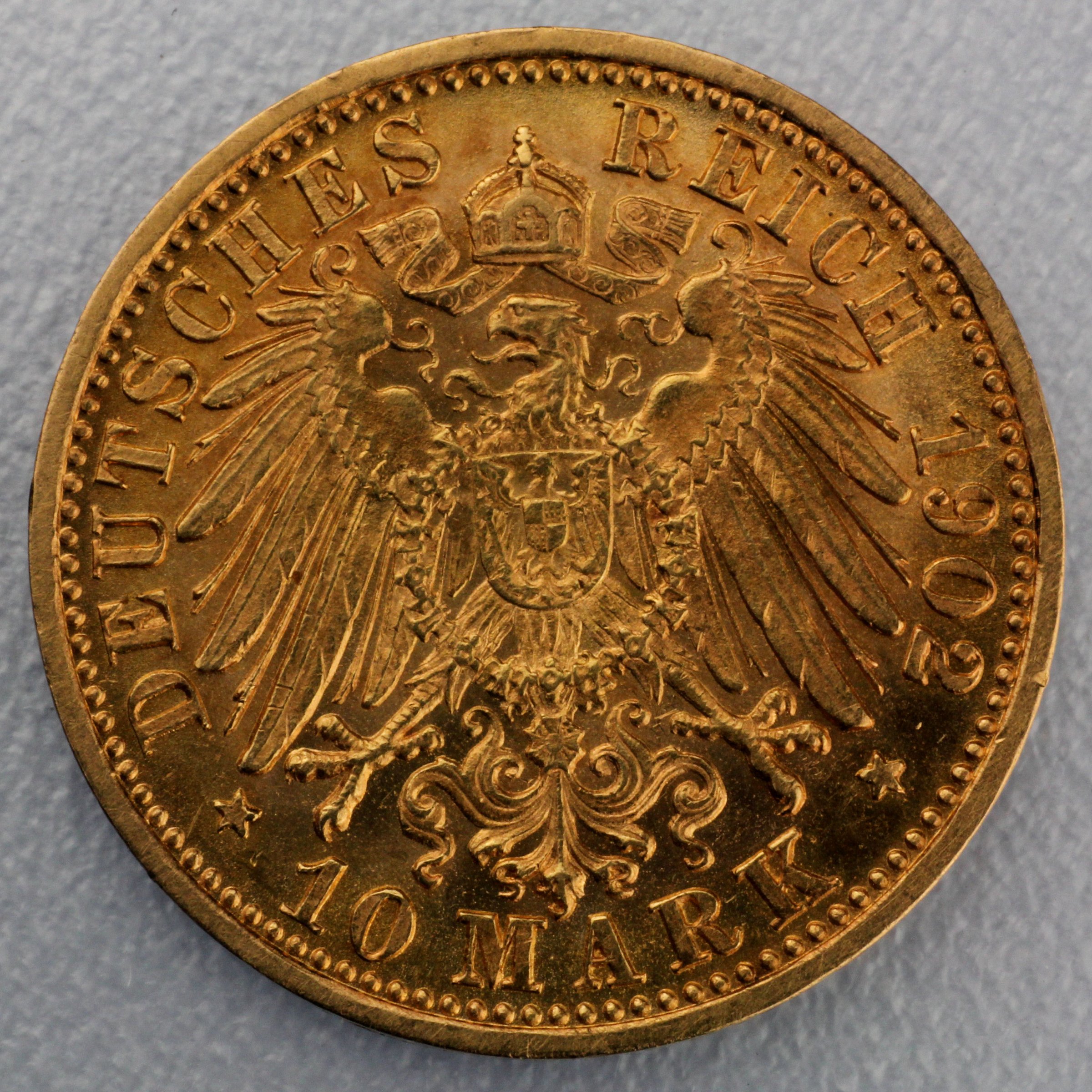 Goldmünze 10 Mark "König Wilhelm II." (Württemberg) - Detailansicht 1