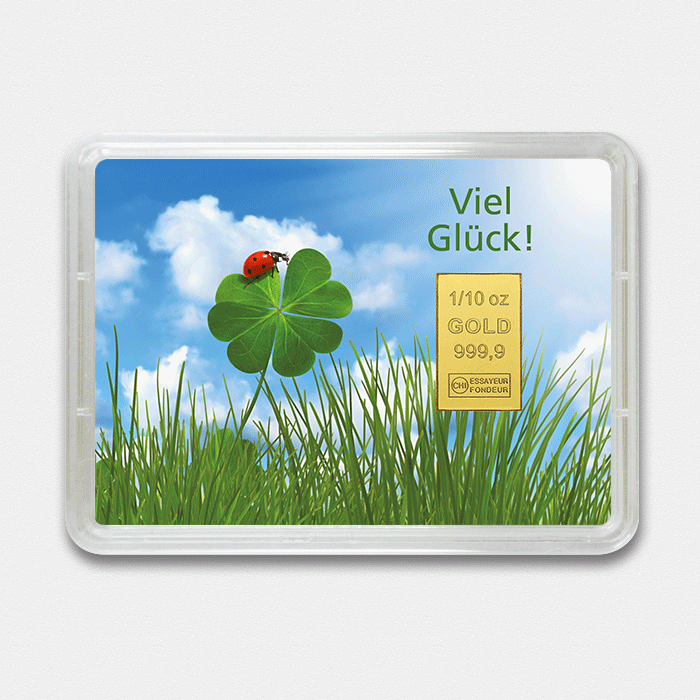 Goldbarren 1/10oz "Viel Glück/Kleeblatt" (Flip) - Hauptansicht