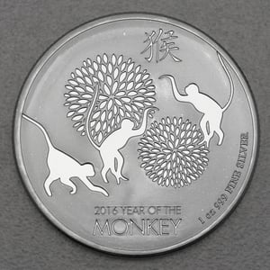 Silbermünze 1oz "Lunar Monkey" 2016 (Niue) - Miniaturansicht 1