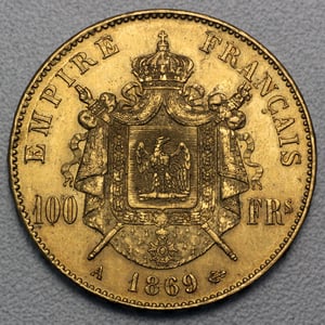 Goldmünze 100 Francs "Napoleon III." mit Kranz (Frankreich) - Miniaturansicht 2