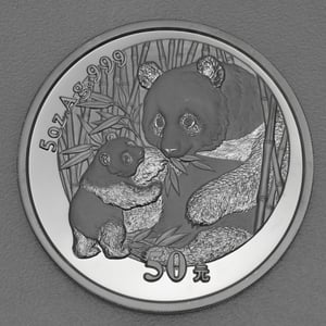 Silbermünze 5oz "Panda" 2005 (China) - Miniaturansicht 1