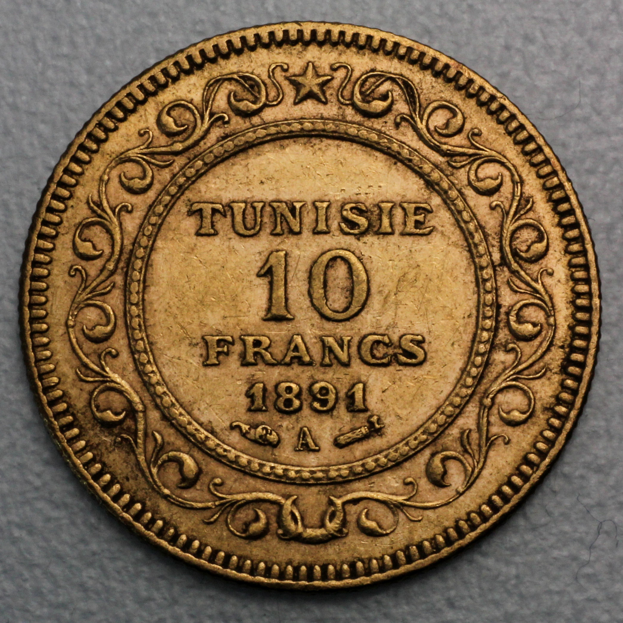 Goldmünze 10 Francs "Tunisie" (Tunesien) - Hauptansicht
