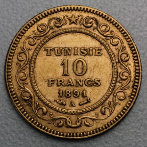 Goldmünze 10 Francs "Tunisie" (Tunesien) - Miniaturansicht 1