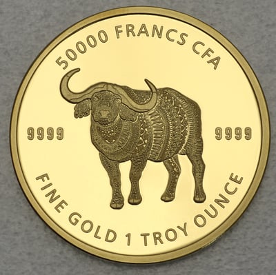 Goldmünze 1oz "Mandala Buffalo" 2020 (Tschad) - Miniaturansicht 1