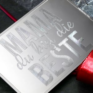 Silberbarren 100g "Mama, du bist die Beste" Gravur-Silbertafel - Miniaturansicht 7