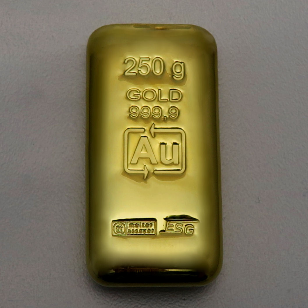 Goldbarren 250g Au ESG, gegossen - Hauptansicht