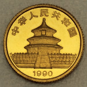 Goldmünze 1/20oz "Panda" 1990 (China) - Miniaturansicht 2