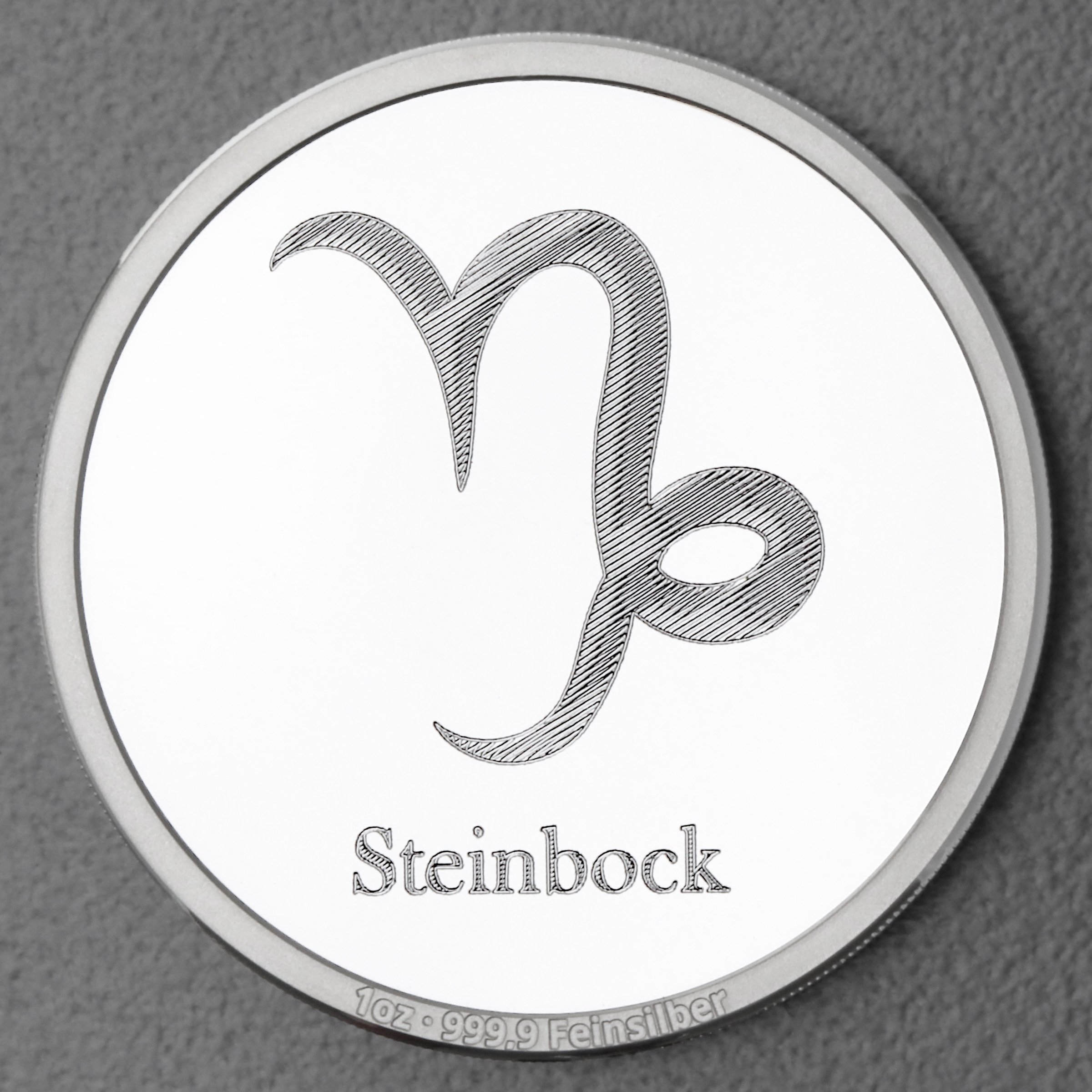 Silbermedaille 1oz "Sternzeichen Steinbock" Gravurmedaille - Hauptansicht