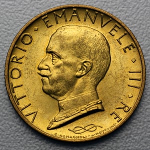 Goldmünze 100 Lire "Vittorio Emanuele III." (Italien) - Hauptansicht