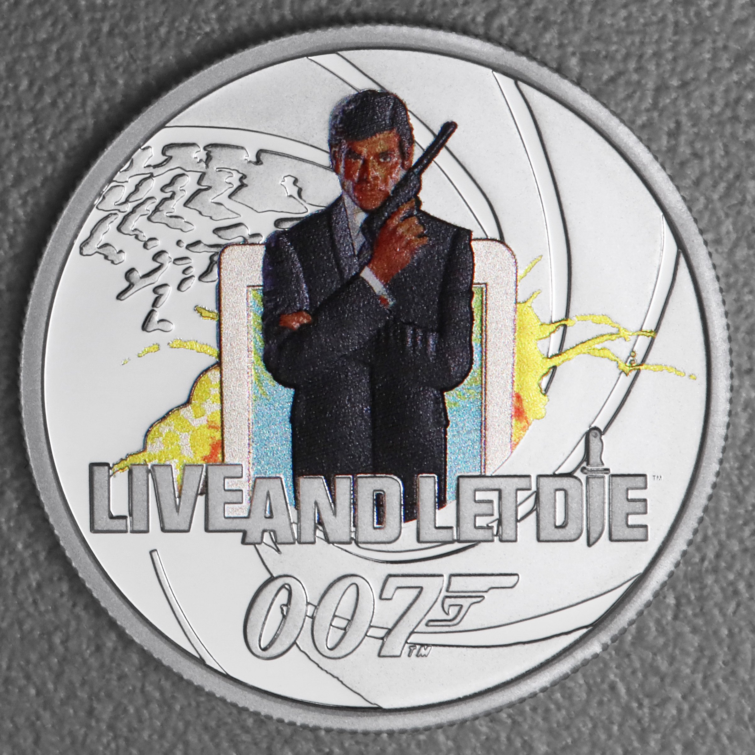 Silbermünzen 1oz +7 x 1/2oz "Roger Moore" 2024 (PP/kol./verg.) Set – 8-teilig James Bond (Tuvalu) - Detailansicht 4