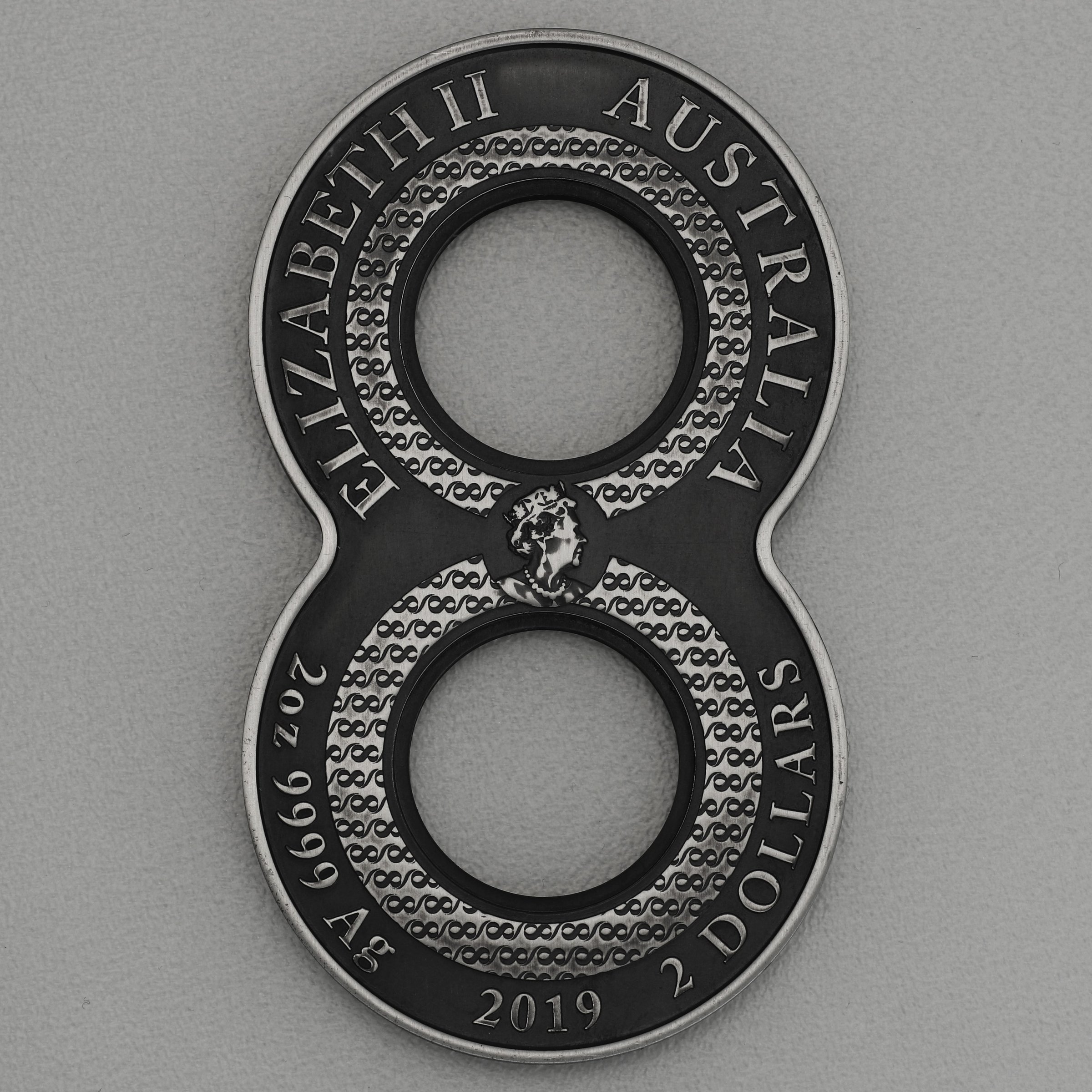 Silbermünze 2oz "Figure Eight Koi Fish" 2019 (AF) (Australien) - Detailansicht 1