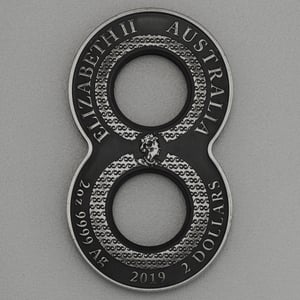 Silbermünze 2oz "Figure Eight Koi Fish" 2019 (AF) (Australien) - Miniaturansicht 2