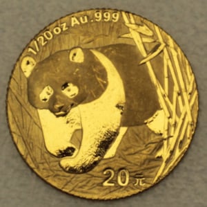 Goldmünze 1/20oz "Panda" 2002 (China) - Hauptansicht
