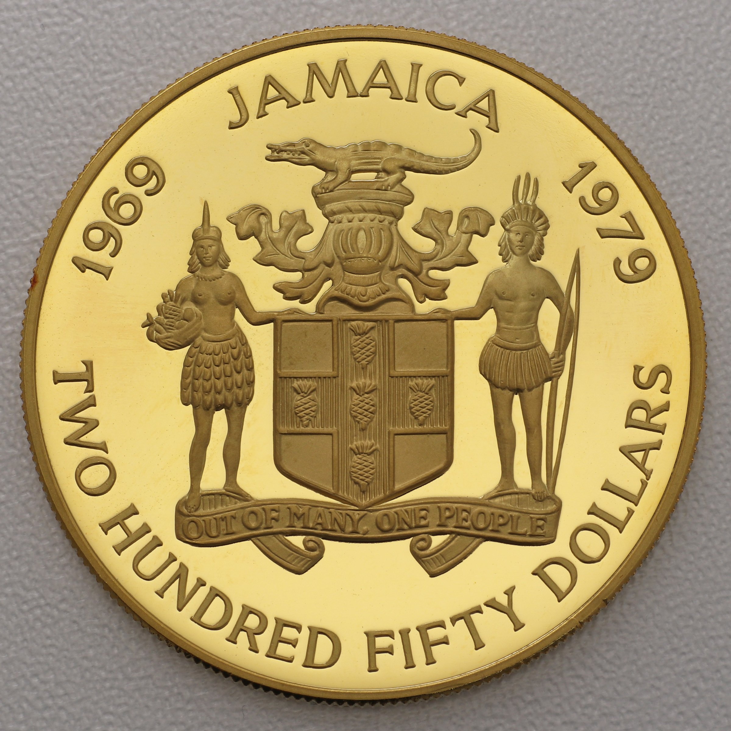 Goldmünze 250 Dollar "Investitur Prinz Charles" 1979 10. Jubiläum (Jamaika) - Detailansicht 1
