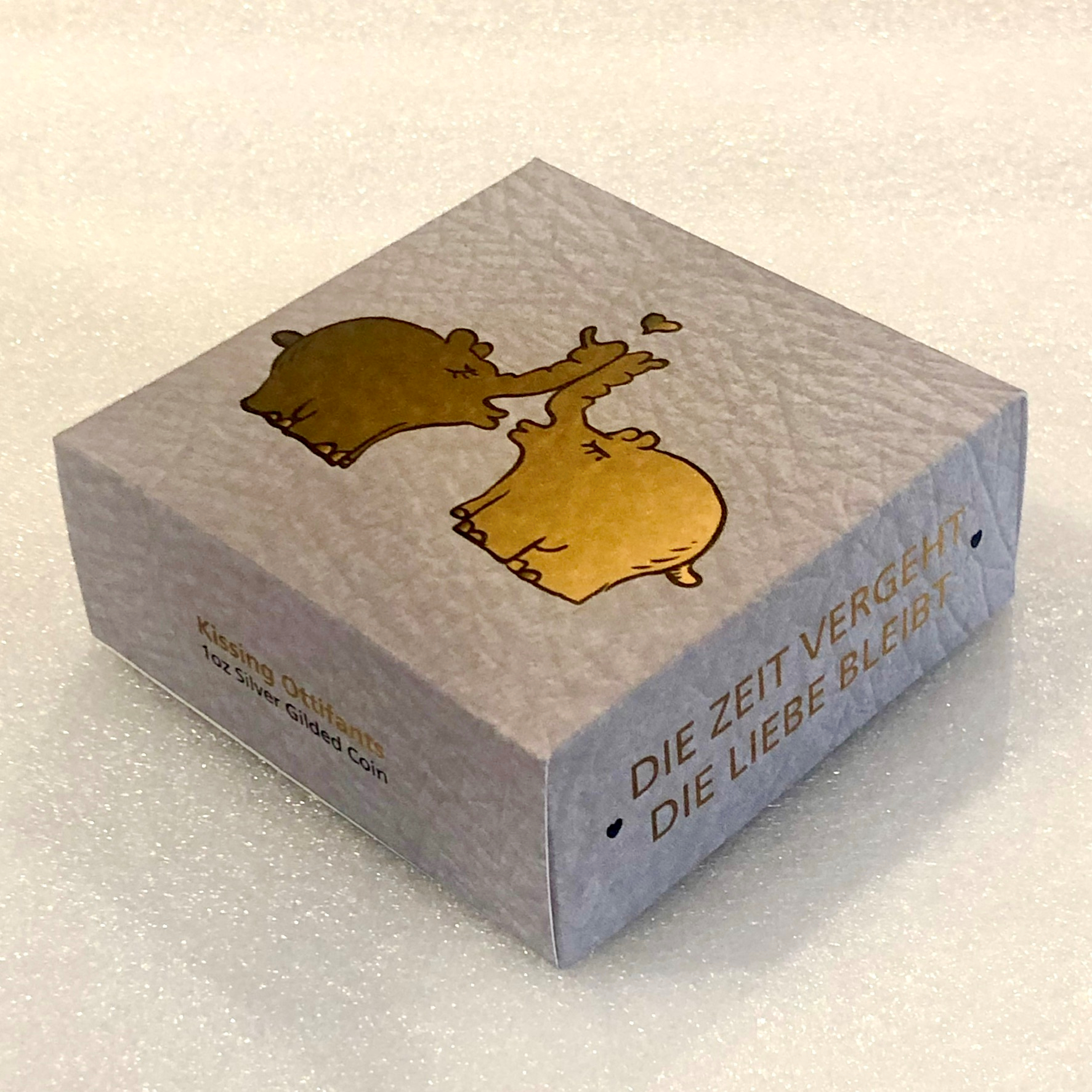 Silbermünze 1oz "Tempus Fugit – Amor Manet" 2020 (vergol.) Ottifanten – Kissing Ottifants (Tuvalu) - Detailansicht 3