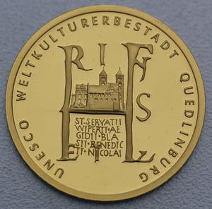 Goldmünze 100 Euro "Quedlinburg" 2003 Unesco-Weltkulturerbe (Deutschland) - Hauptansicht
