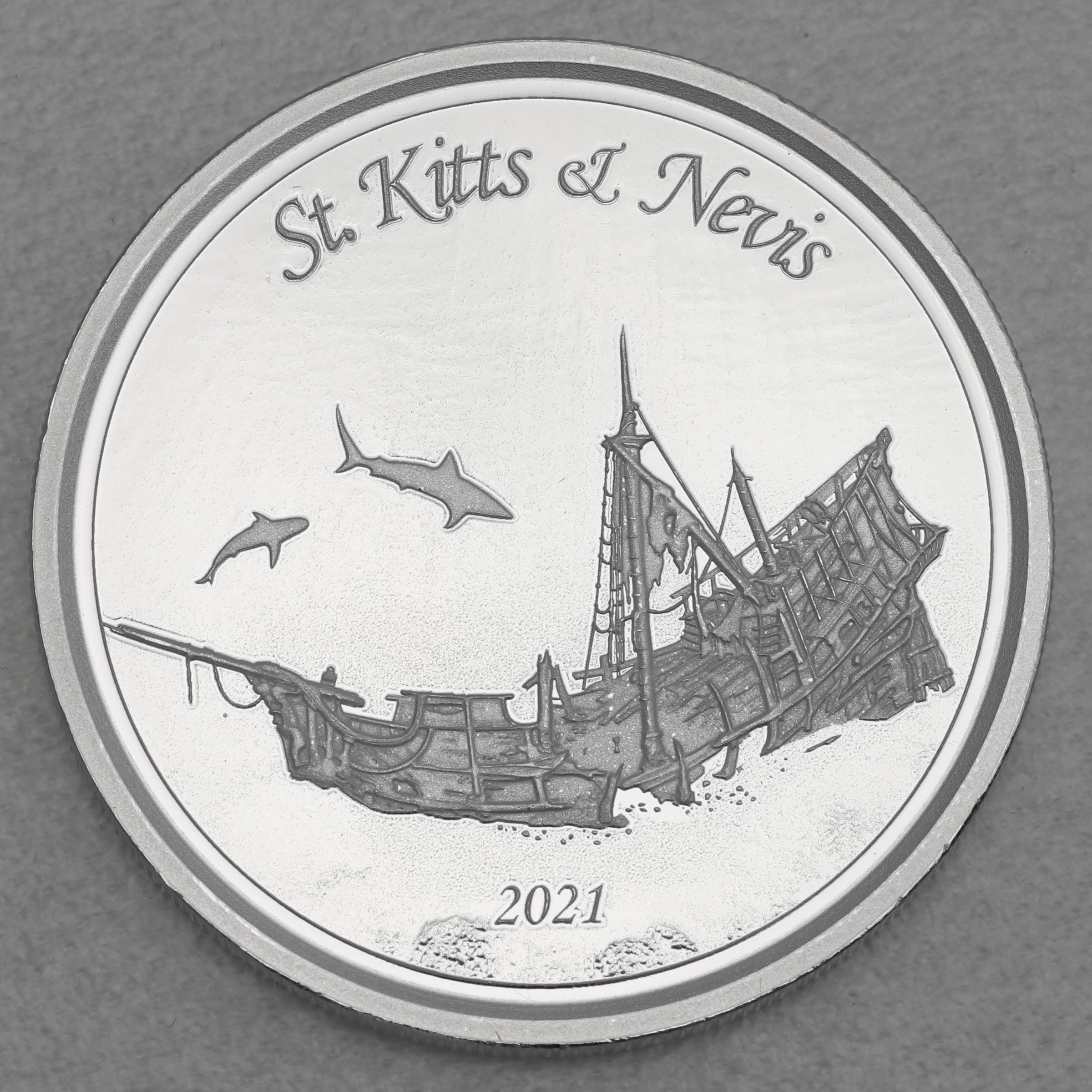 Silbermünze 1oz "Sunken Ship" 2021 Eastern Caribbean 8 (St. Kitts & Nevis) - Hauptansicht
