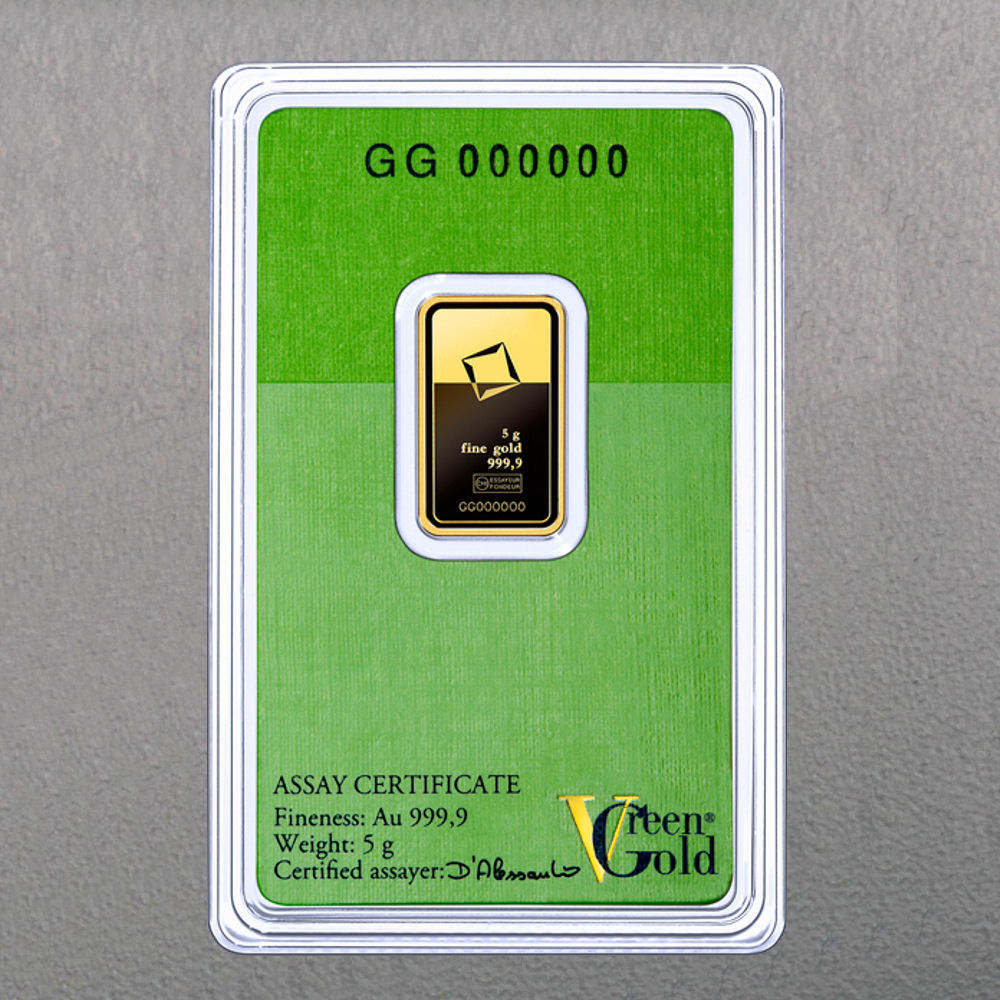 Goldbarren 5g "Green Gold" VALCAMBI (999,9 Au) - Hauptansicht
