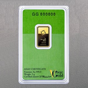Goldbarren 5g "Green Gold" VALCAMBI (999,9 Au) - Hauptansicht