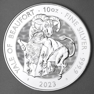 Silbermünze 10oz "Yale of Beaufort" 2023 Royal Tudor Beasts diff. (Großbritannien) - Miniaturansicht 1