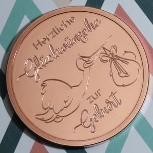 Kupfermedaille "Zur Geburt" Gravurmedaille - Miniaturansicht 6