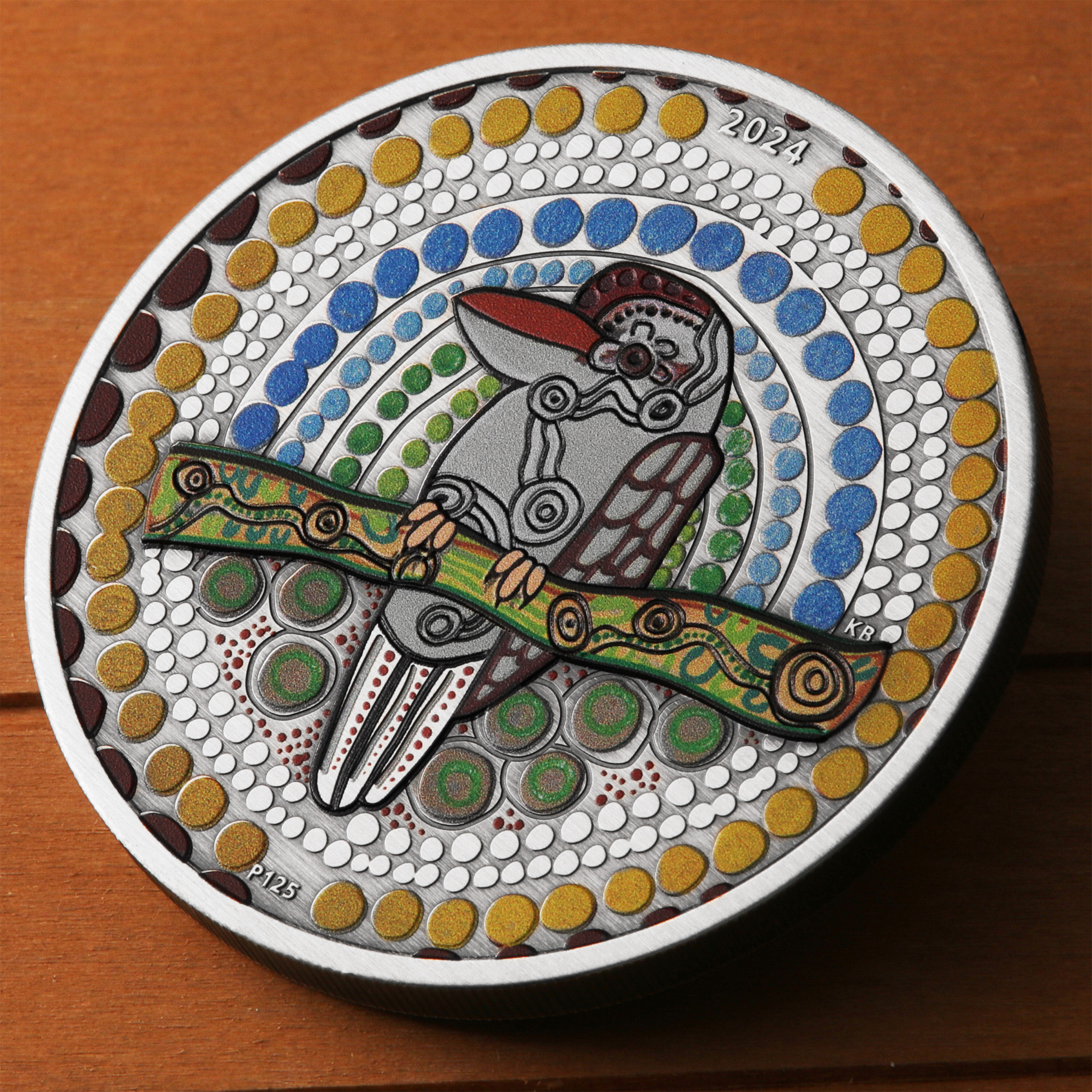 Silbermünze 2oz "Kookaburra Kaa Kaa" 2024 (AF/koloriert) (Australien) - Detailansicht 4